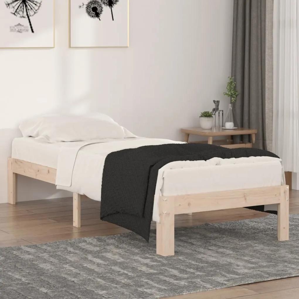 810325 vidaXL Estrutura de cama pequena solteiro 75x190 cm madeira maciça