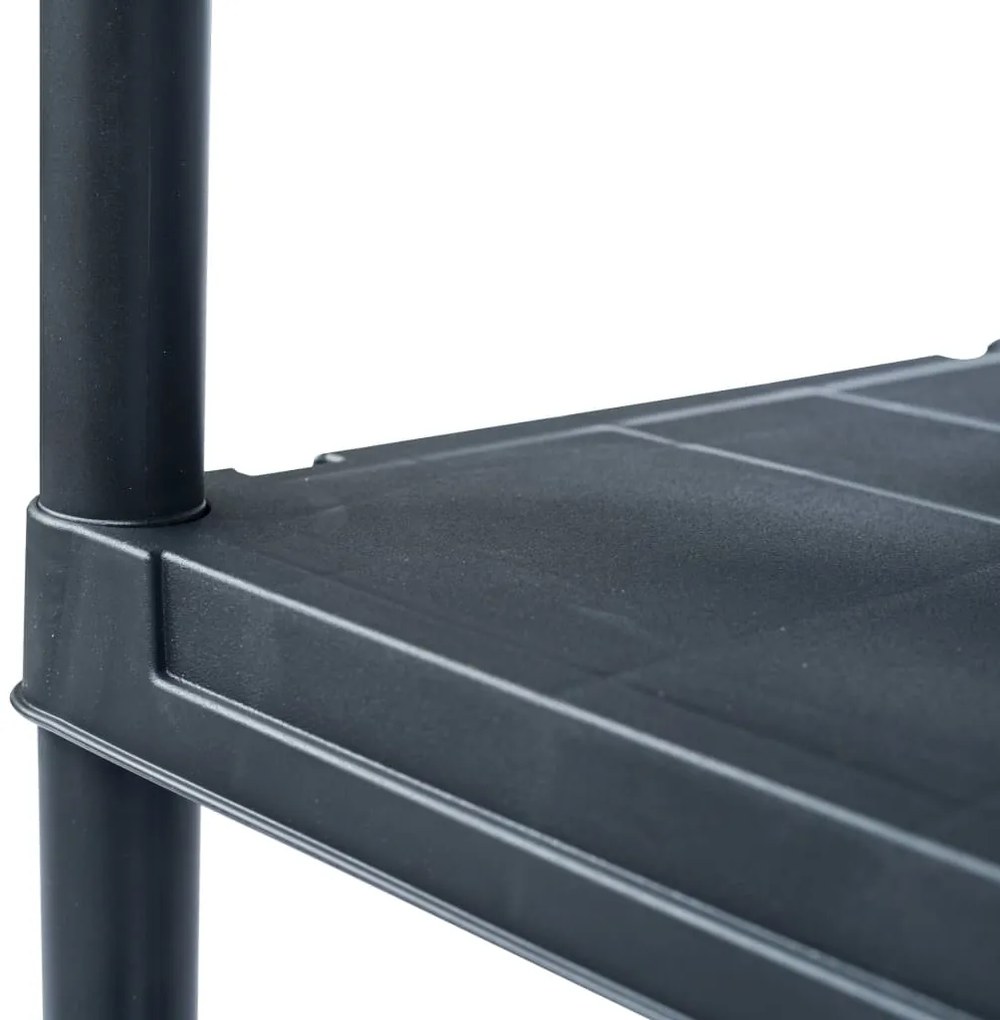 Estantes de arrumação 2 pcs preto 125 Kg 60x30x180 cm plástico