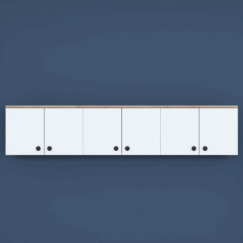 Armário Multiusos EA103 – Nogueira/Branco – 179,6x43,6x37,5 cm