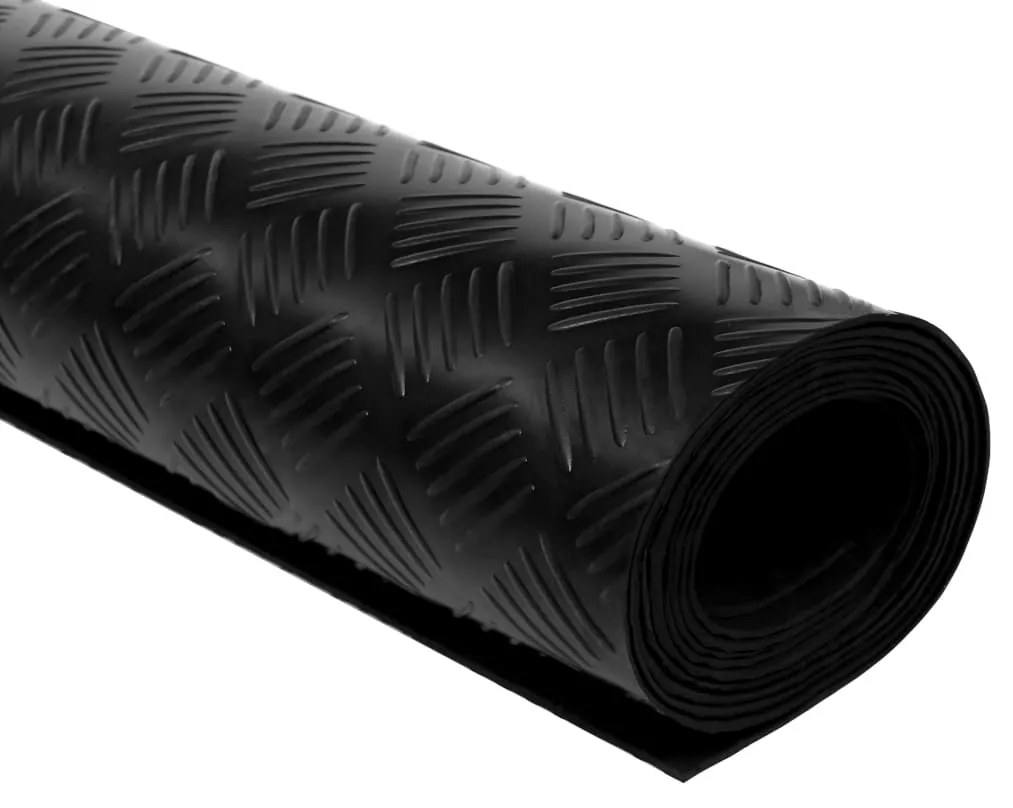 Tapete de borracha antiderrapante estriado 1,5x4 m 3 mm
