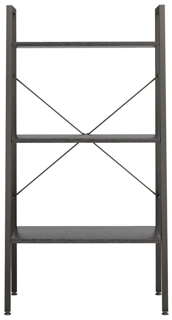 Estante de pé 3 prateleiras 56x35x108 cm preto
