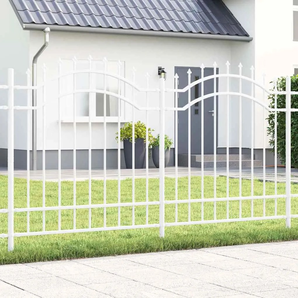 vidaXL Cerca para Jardim Branco 165 cm Aço com Revestimento em Pó