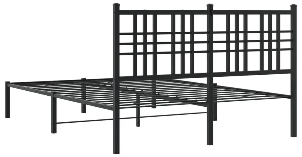 Estrutura de cama com cabeceira 140x190 cm metal preto