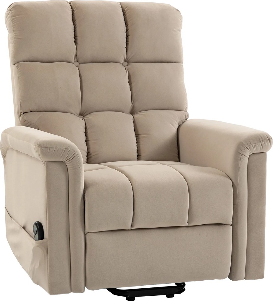 Poltrona Elevatória Elétrico, 93 x 84 x 102 cm, Encosto Reclinável, Castanho