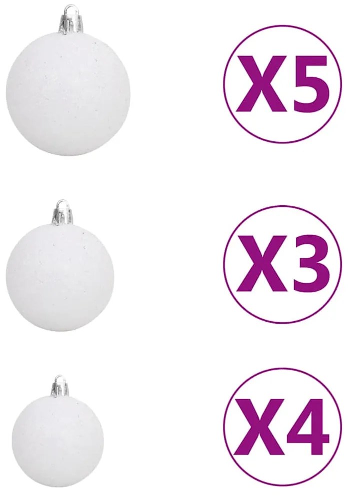 Árvore Natal artificial pré-iluminada c/ bolas 120cm PVC azul