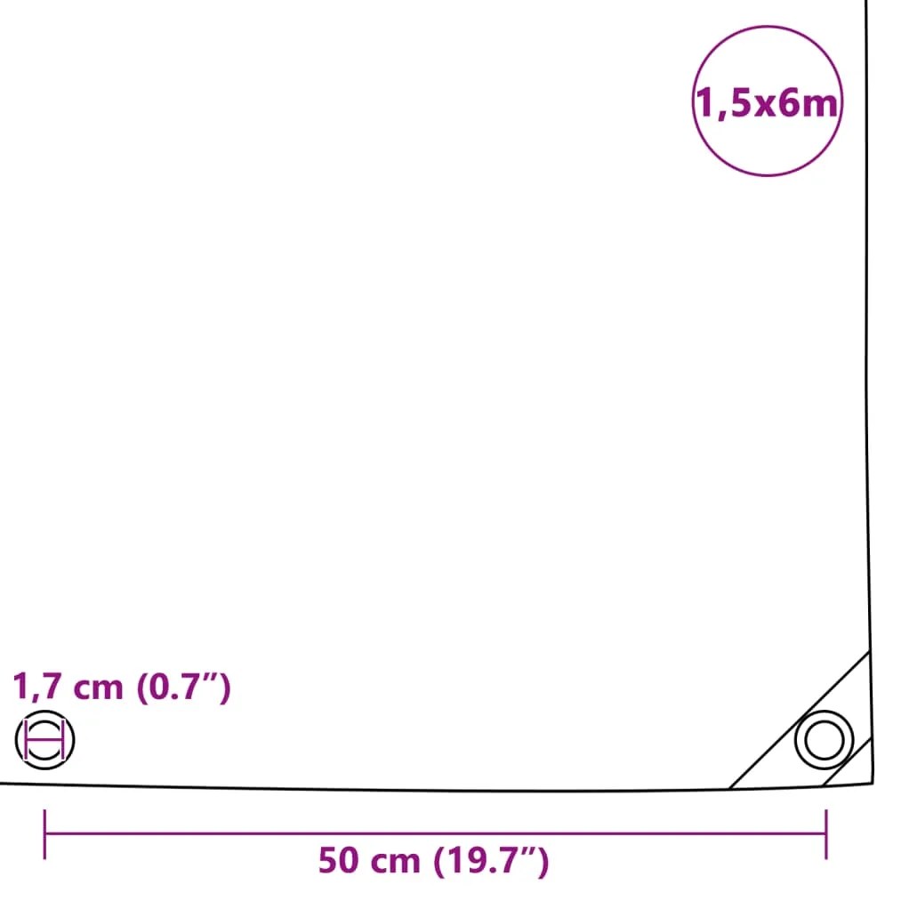 Lona 650 g/m² 1,5x6 m branco