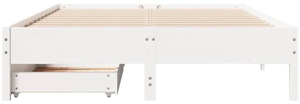 Cama sem colchão 120x190 cm madeira de pinho maciça branco