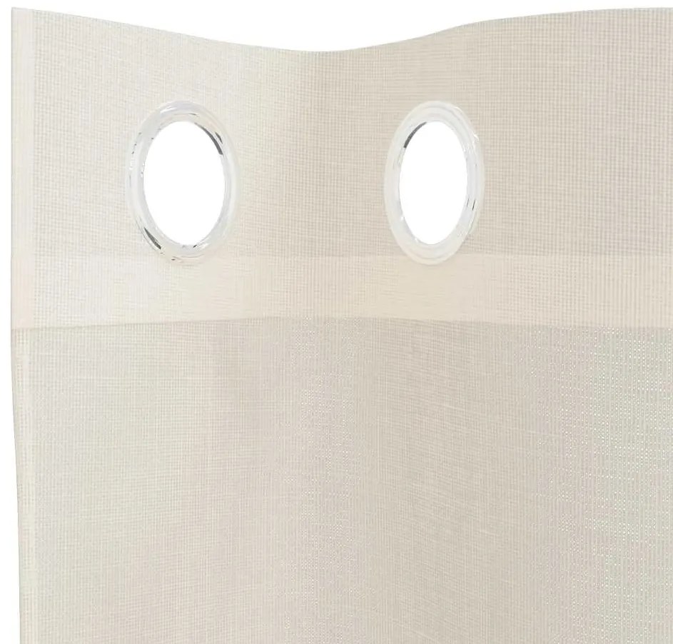 Cortinas de voile com ilhós 2 pcs creme 140x225 cm