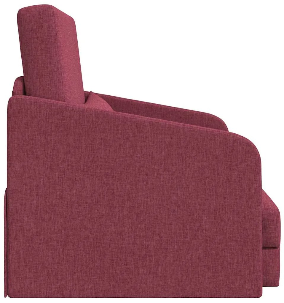 Sofá Cama de Chão 2-em-1 Vermelho Vinho 65x80x83 cm Tecido