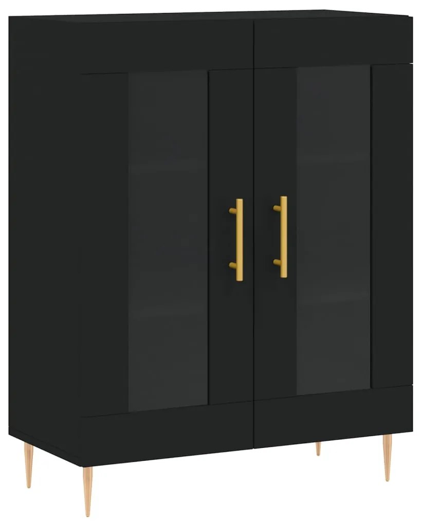 Armário alto 69,5x34x180 cm derivados de madeira preto