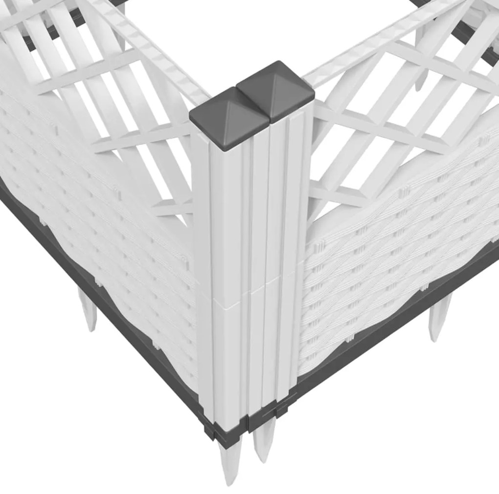 Vaso/floreira de jardim c/ estacas 43,5x43,5x43,5 cm PP branco