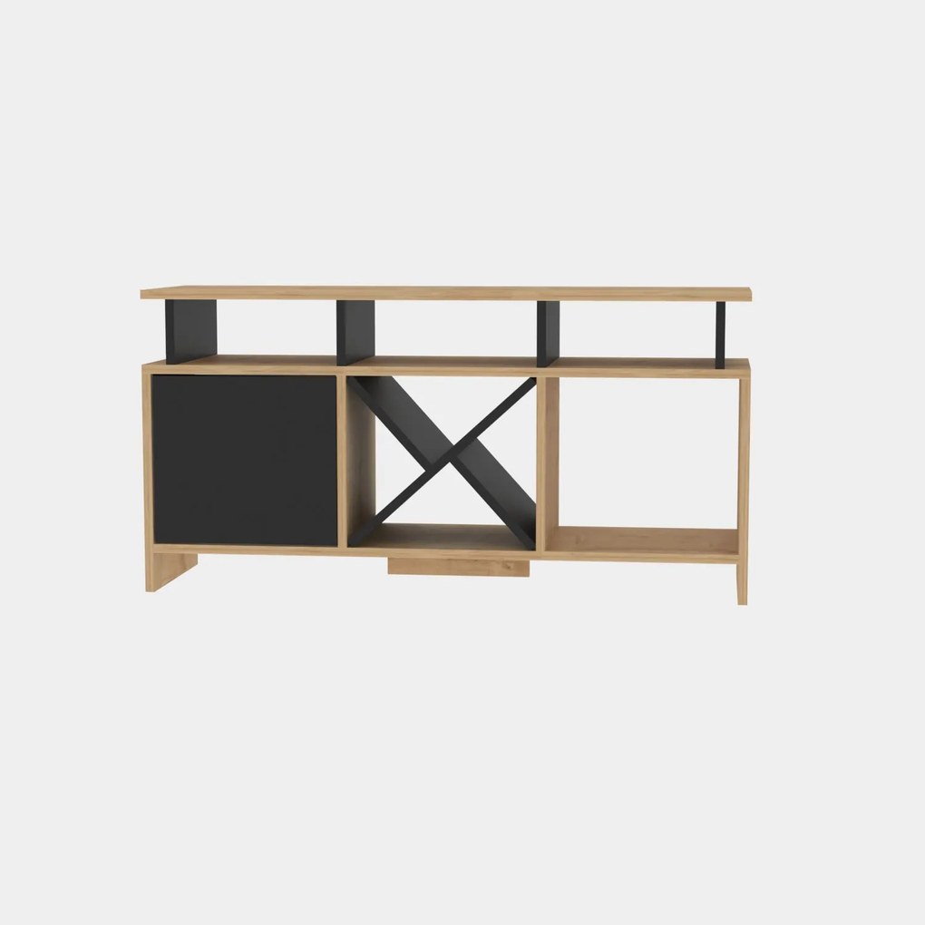 Móvel para TV Auburn – Carvalho Antracite – 120 cm x 29,9 cm x 60,6 cm