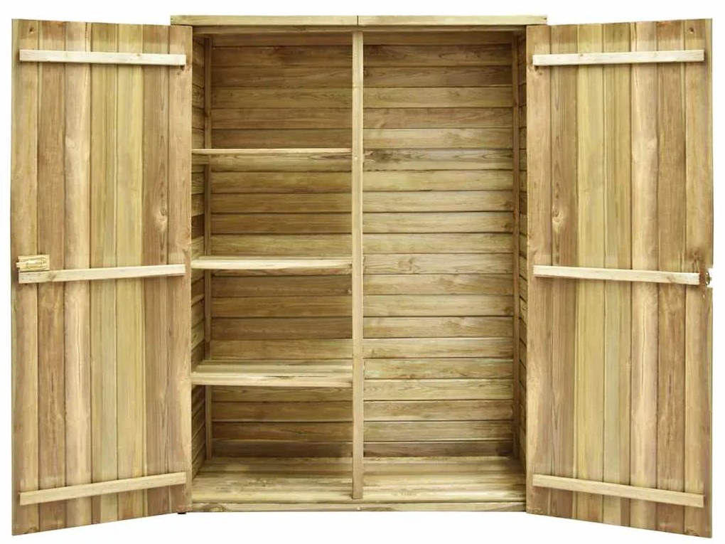 Abrigo p/ ferramentas de jardim 123x50x171 cm pinho impregnado