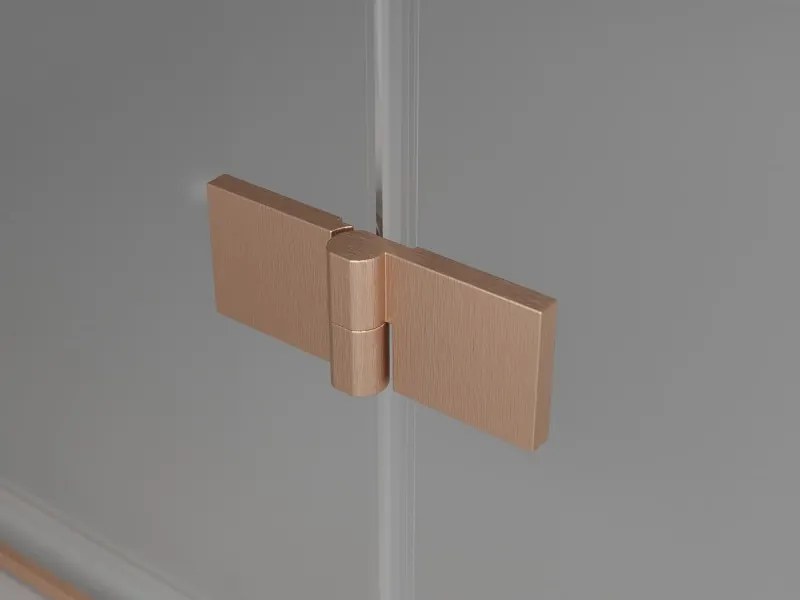 Mexen Mist-F Duo cabine de duche dobrável 80 x 80 cm, transparente, cobre escovado - 8A6-080L-080P-65-00