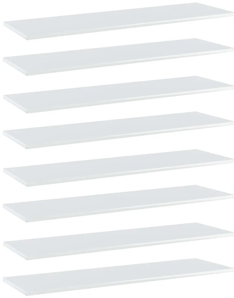 vidaXL Prateleiras estante 8pcs 100x30x1,5cm contrap. branco brilhante