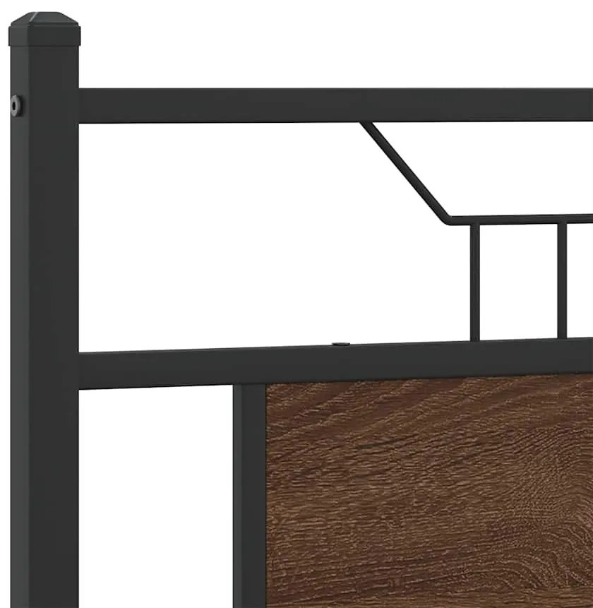 Cabeceira de cama 150cm derivados madeira/aço carvalho castanho