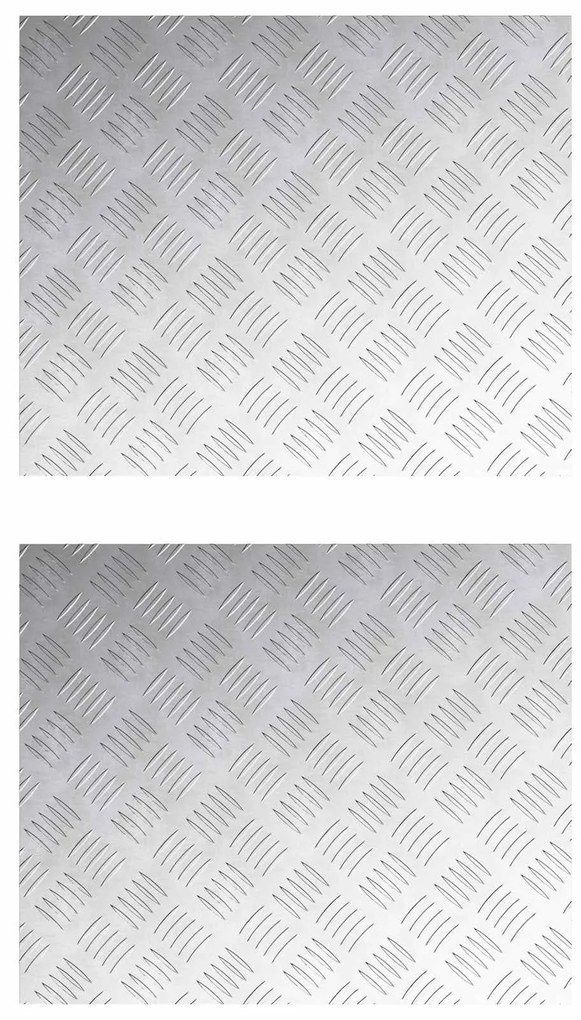 vidaXL Degrau Retangular 2 pcs Prateado 60 x 50 cm Alumínio