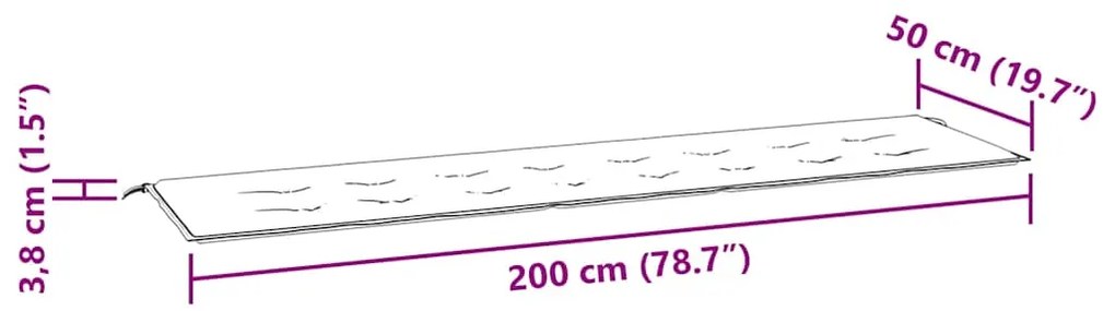 Almofadão p/ banco de jardim 200x50x4 cm tecido bege