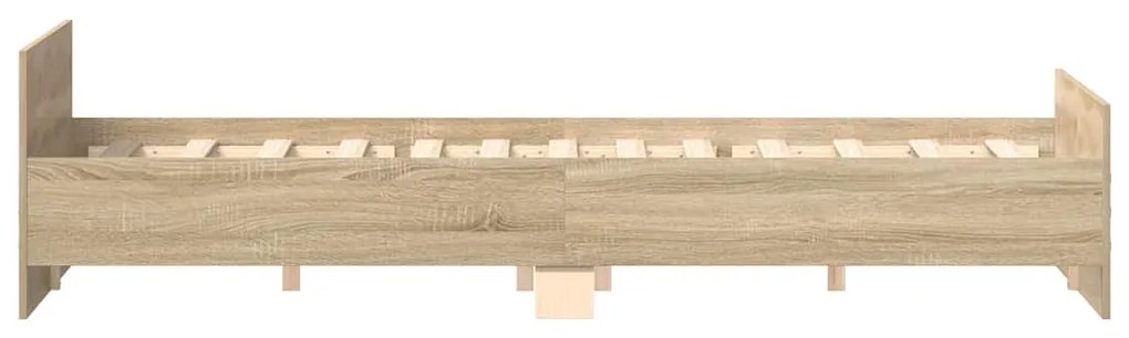 Estrutura cama c/ cabeceira/apoio pés 160x200cm carvalho sonoma
