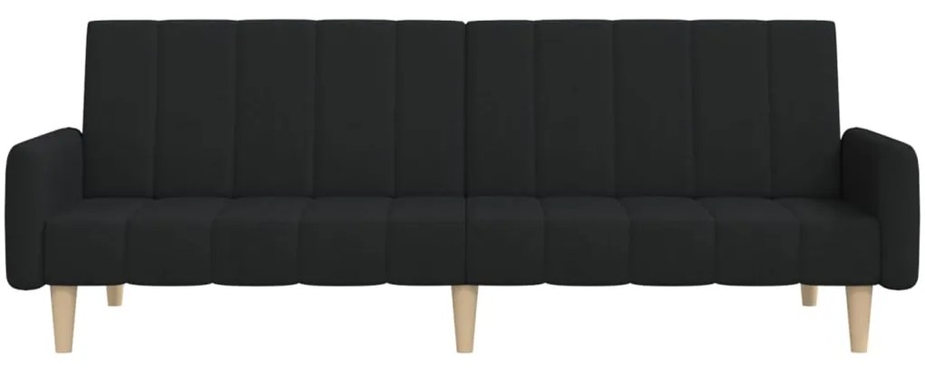 Sofá-cama de 2 lugares tecido preto