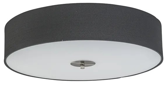 Candeeiro de teto rústico preto 50 cm - Drum Jute Country / Rústico,Moderno
