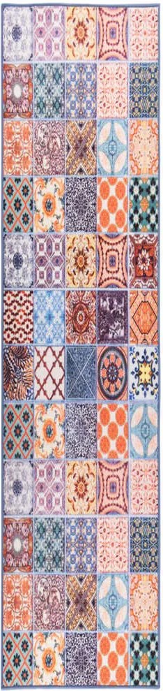 vidaXL Tapete/passadeira 80x350 cm mosaicos