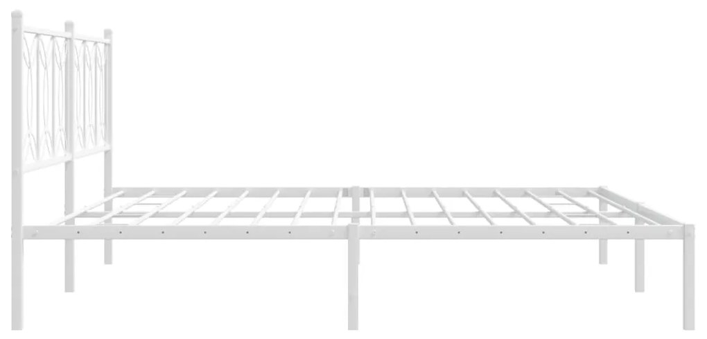 Estrutura de cama com cabeceira 200x200 cm metal branco