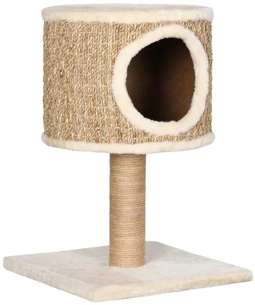 Árvore p/ gatos c/ ninho e poste arranhador 52 cm erva marinha
