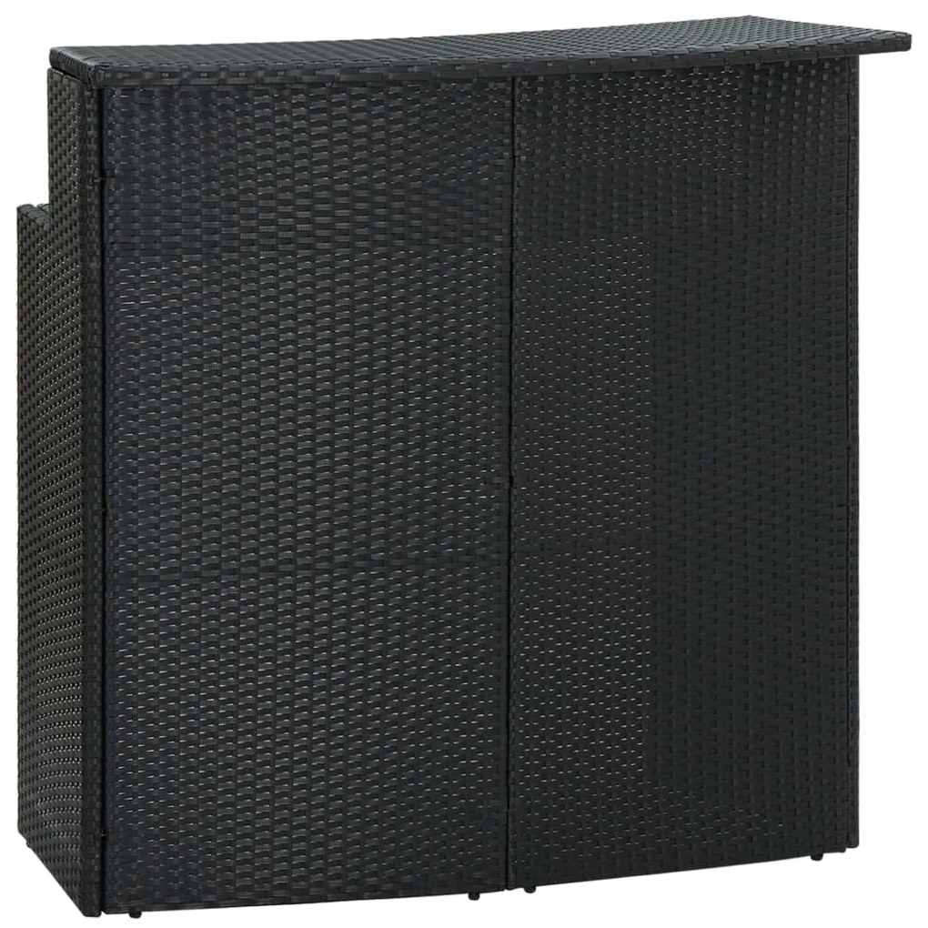 4 pcs conjunto de bar para jardim com almofadões preto