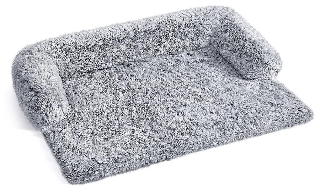 Cama de peluche para cães 122 x 95 x 18 cm tamanho XXL cinzento