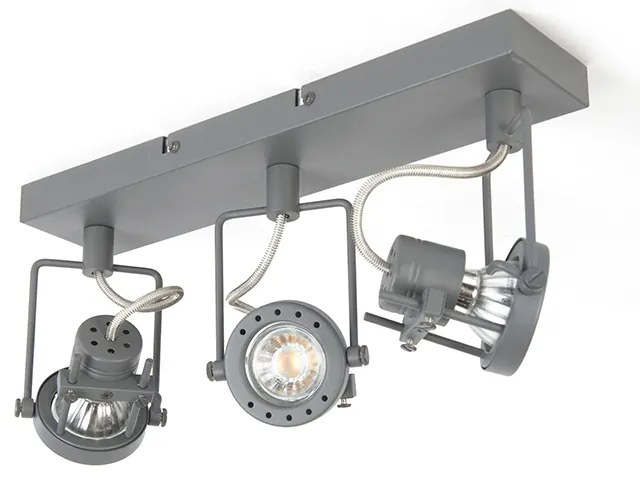 Foco industrial antracite 3 luzes giratório e inclinável - Suplux