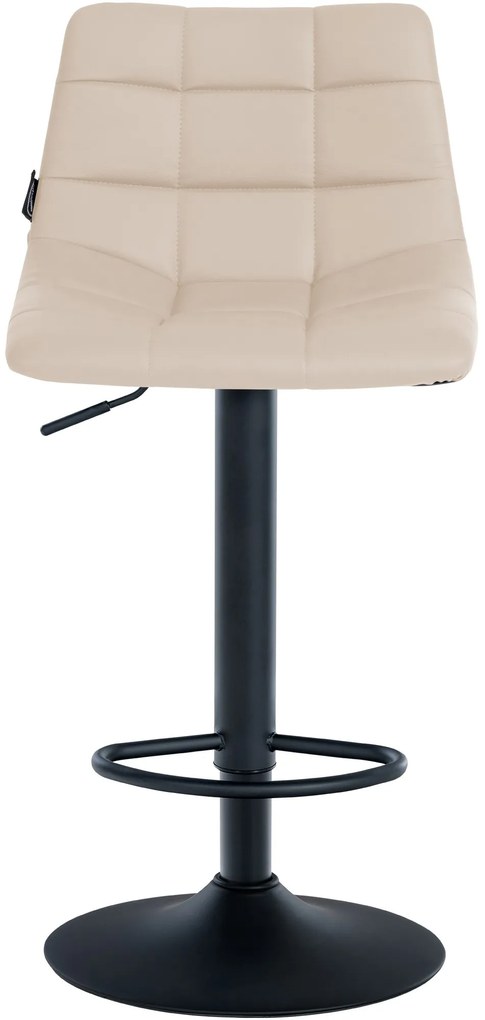 Conjunto de 2 bancos altos Jerry em couro sintético com estrutura preta 87-108,5 x 43 x 46,5 cm Creme