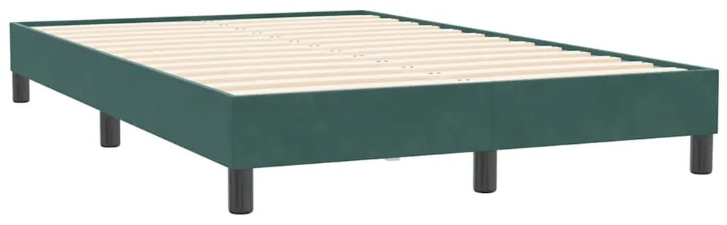 Box Cama de primavera sem Colchão Verde Escuro 120x210cm Veludo