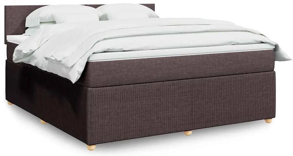 vidaXL Cama com molas/colchão 180x200 cm tecido castanho-escuro
