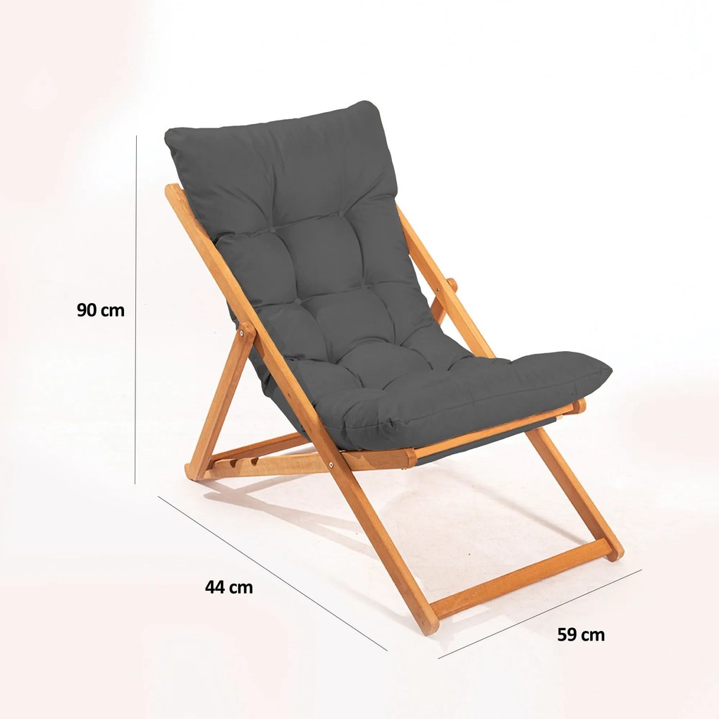 Cadeira de Jardim My006 – Cinza Natural – 59x90x44 cm | Tribo Home