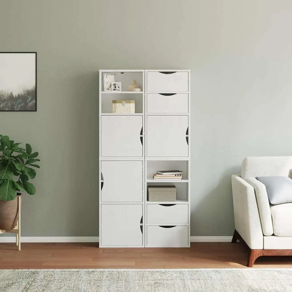 Móveis de apoio 4 pcs ODDA pinho de madeira maciça branco