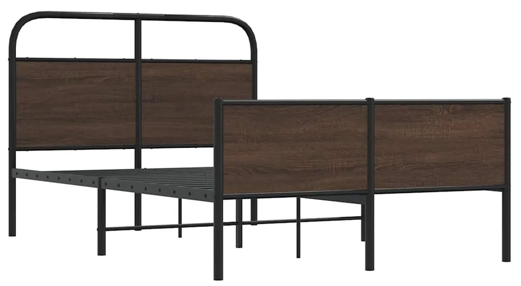Estrutura cama s/ colchão derivados madeira carvalho castanho