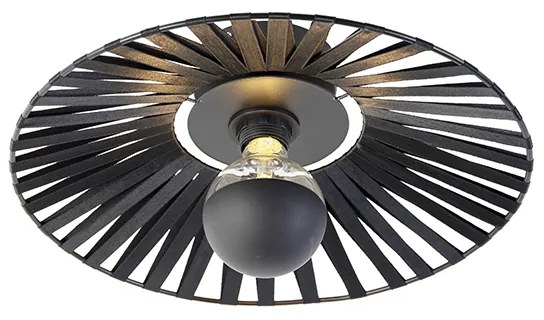 Candeeiro de parede rústico preto 40 cm - Leia Rústico