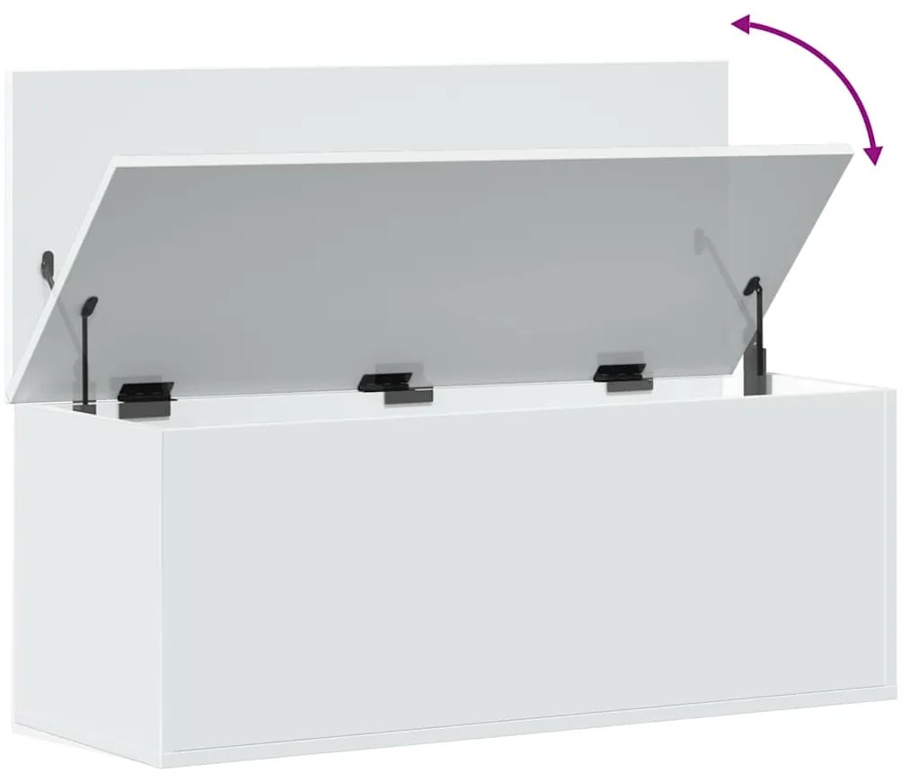 Caixa de arrumação 90x35x35 cm derivados de madeira branco