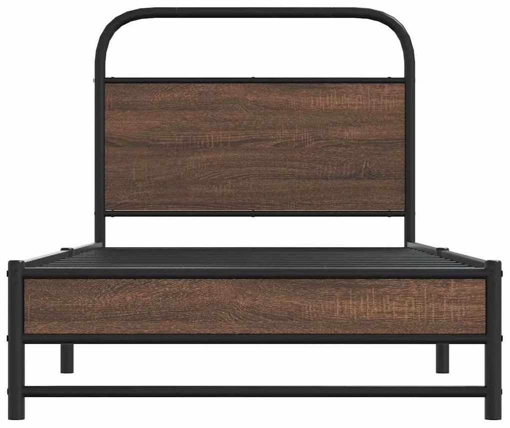Estrutura cama s/ colchão derivados madeira carvalho castanho