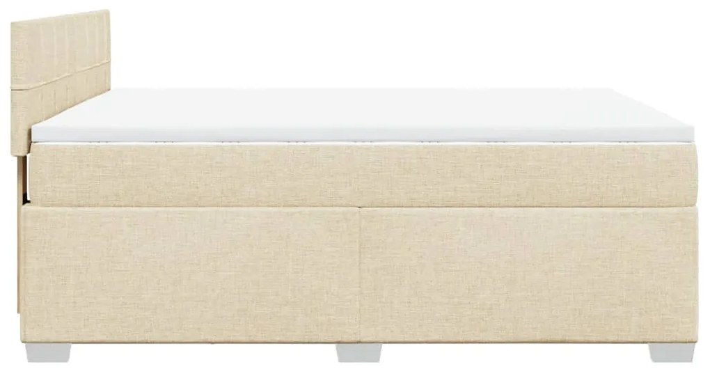 Cama com molas/colchão 160x200 cm tecido cor creme