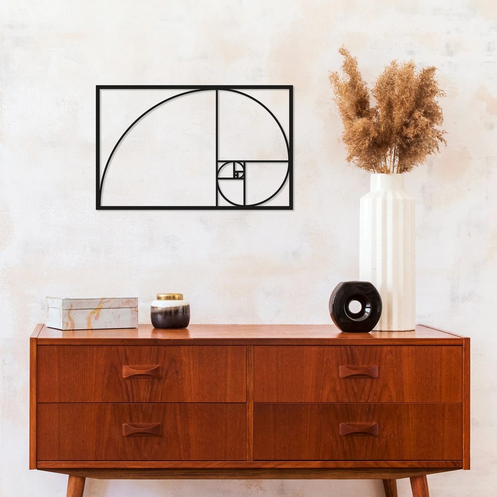 Acessório Decorativo de Parede Metal-167 – Preto – 53 x 35 cm