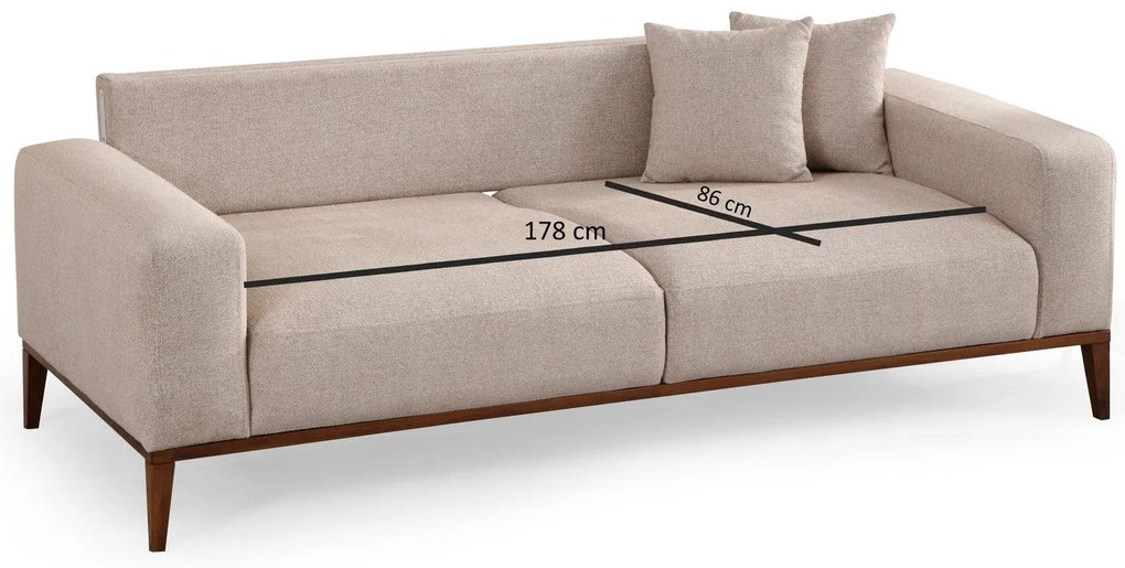 Sofá-cama de 3 Lugares Sinor – Bege – 225x92x75 cm