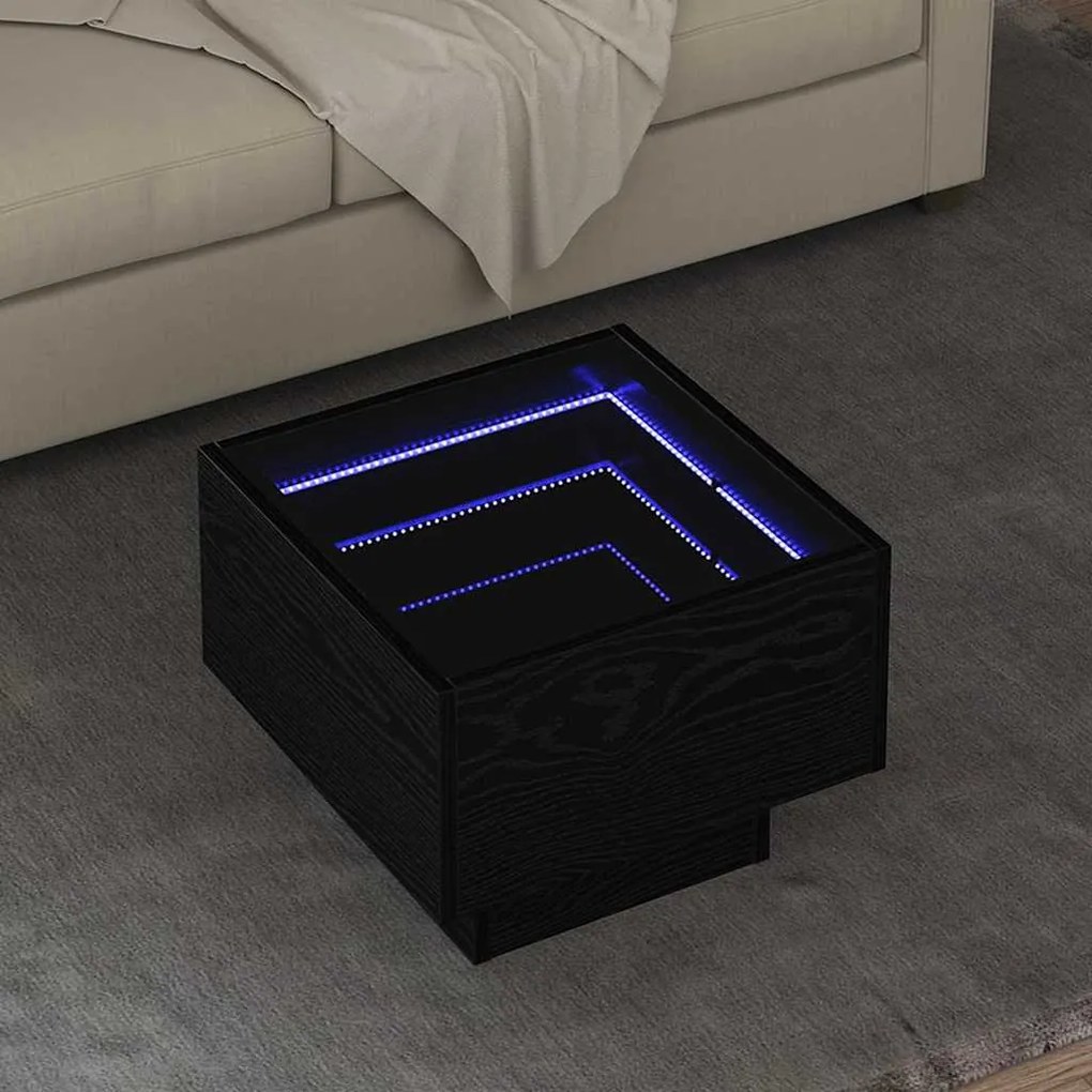 vidaXL Mesa de centro Carvalho preto 40 x 40 x 30 cm