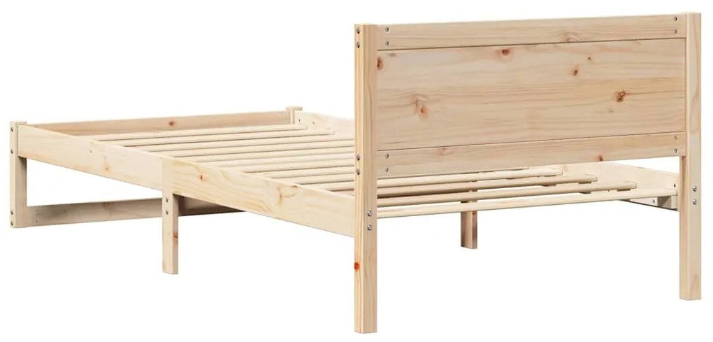Estrutura de Cama Natural Madeira Maciça 80 x 200 cm