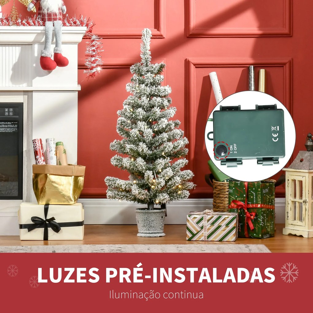 Árvore de Natal Pequena Artificial Ø40x90cm com Luzes LED 116 Ramas Va