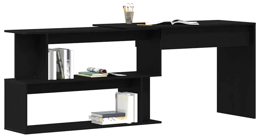 Mesa vidaXL Preta Carvalho 200x50x76 cm Madeira engenheirada