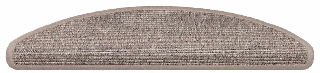 Tapetes de escada adesivos 15 pcs 56x17x3 cm bege-escuro