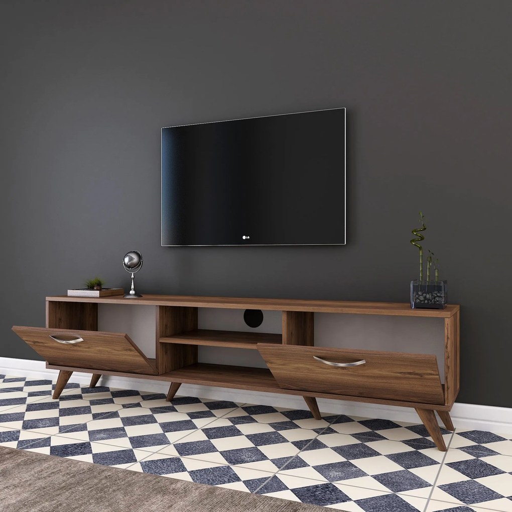 Móvel TV A9 – Nogueira – 180 cm x 48,6 cm x 35 cm