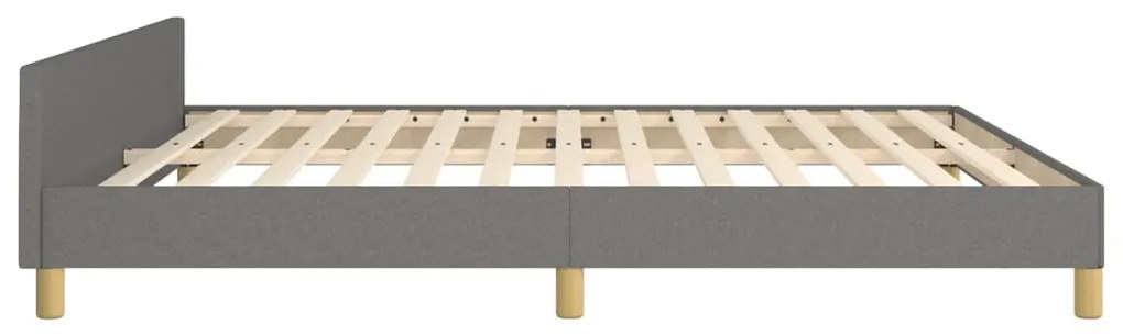 Estrutura de cama sem colchão 160x200 cm tecido cinzento-escuro